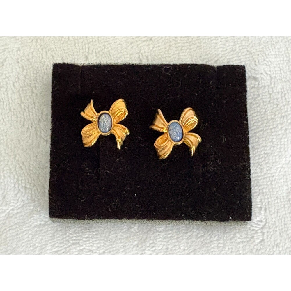 Vintage AVON Gold-Tone Delicate Bow Earring Studs
